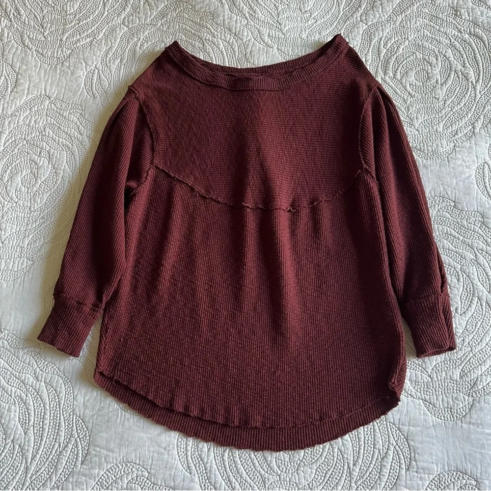 Free People - We The Free - OG Long Sleeve Tee - Cherry Cola